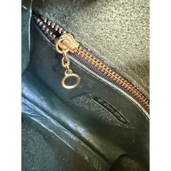 Coach Vintage Chrystie Crossbody Bottle Green Leather USA Rare 90s Bag - Picture 6 of 11